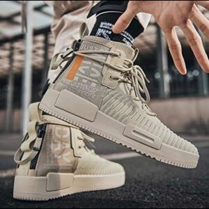 SANNAX Men's High Top Sneakers Lace Up Walking Breathable Casual Shoes | 8/41